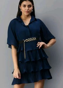Tiered Blue Dress