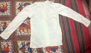 Elegant White Formal Shirt-Style Top