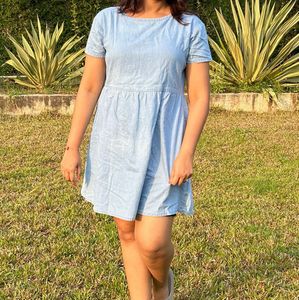 Light Wash Denim Mini Dress