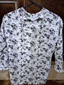 Floral Print Top with Cutout Sleeves