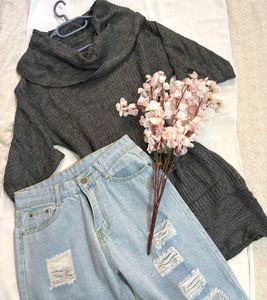 🎁Buy1 Get1 Free Gray Knit Tunic Top