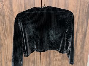 Black Velvet Cropped Bolero Jacket