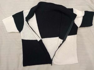 Black &amp; White Polo Woolen Top