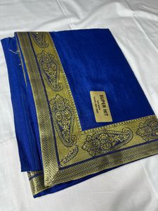 Navy Blue Georgette Zari Saree