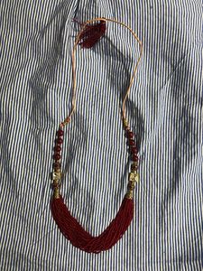 Red Beaded Statement Necklace