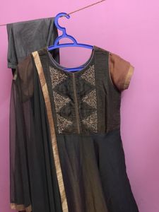 Double shade Anarkali with bottom and dupatta