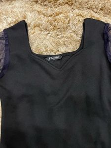 Polka Dots Black Dress Women 👗