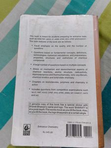 Entrance Chemistry Book