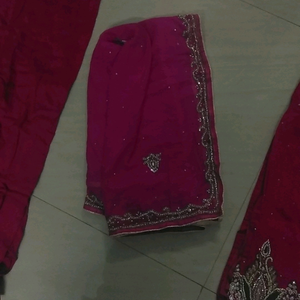 heavy work rani pink dress