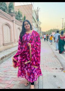 Floral Anarkali Suit With Duppata