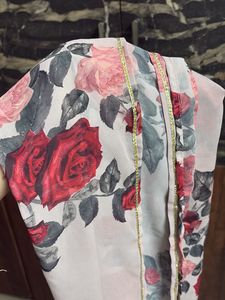 Floral Print Chiffon Scarf