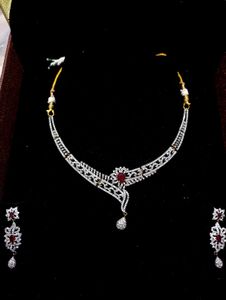 Ruby American Diamond Necklace
