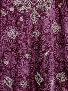 Pinkish Maroon Embroidered Kurta