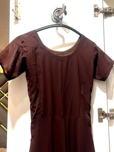 Elegant Brown Midi Dress