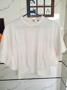 Chic White Flared Sleeve Top