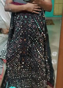 Pure Cotton Mirror Work Skirt