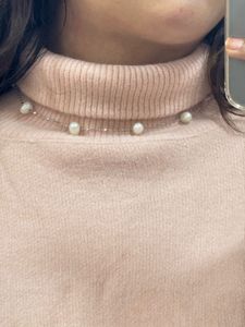Cute Pink Knit Pullover Sweater