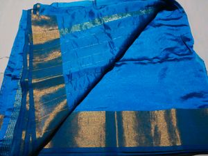 Cotton Silk Peacock Blue Saree 💙