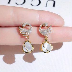 Swan Drop Earrings