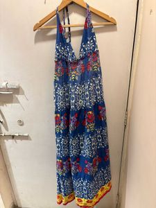 Beautiful Boho Floral Print Halter Dress