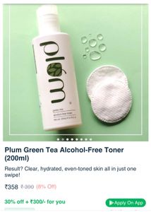 Alchol Free Toner Full Quantity, And Green Tea Mist Half Quantity Both Combo Best