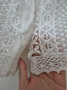 White lace shorts