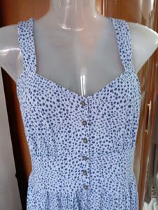Cute Blue Dotted Dress