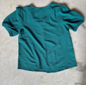 Green Button-Up Top