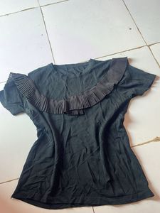 Elegant Black Ruffle Top