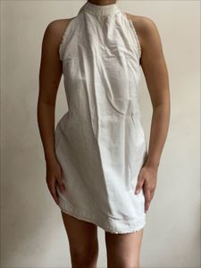 White Halter Mini Dress