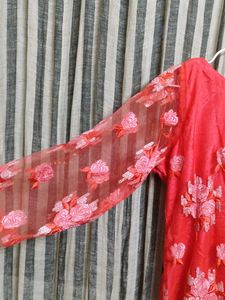 boat neck heavy work kurta