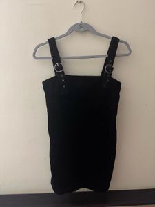 BLACK MINI Dress With Silver Hardware
