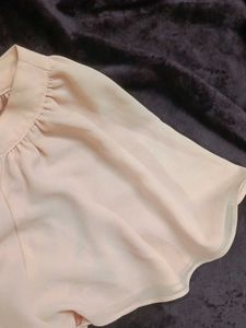 h&amp;m chiffon light pink v neck dress