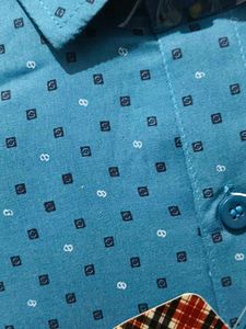 Royal Touch Blue Printed Shirt