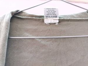 Women Full Sleeve Olive Green Shrug.