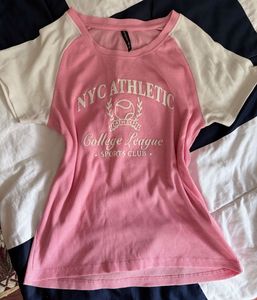 pink fitted top