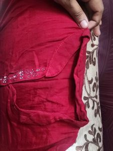 Red Embroidered Kurti