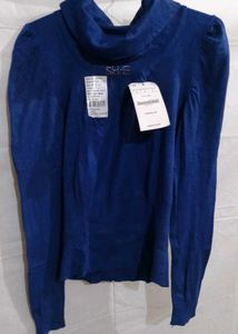 Stylish Blue Turtleneck Top