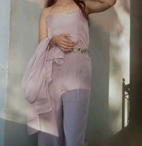 Ethnic Jumpsuit With Shrug