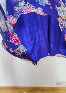 Women Purple Floral Printed Chiffon A- Line Kurta