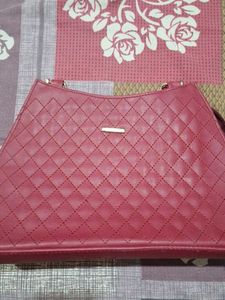 Red Quilted Shoulder Bag