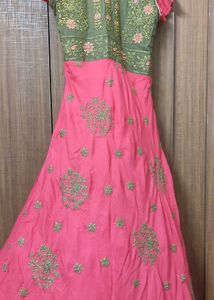 Heavy Ethnic Wear Golden Embroidery Anarkali