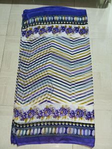 Elegant Purple &amp; White Printed Saree