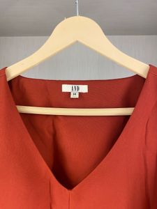 Rust Orange Fit &amp; Flare Dress
