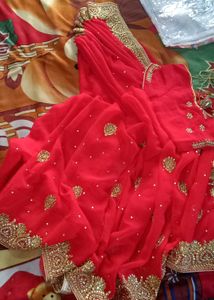 New Saree With Stich Blouse