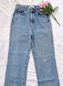 Zara Long Wide Leg Jeans