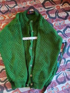 Vintage Green Knitted Cardigan