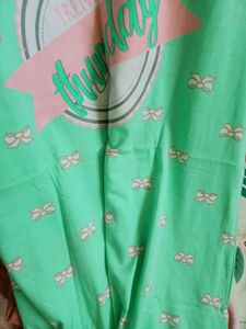🎠Cute Pink And green Short Nightdress☘️