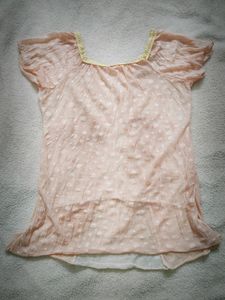 Super cute peach and white combination top