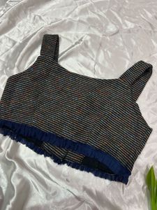 Chic Striped Crop Top with Buttons